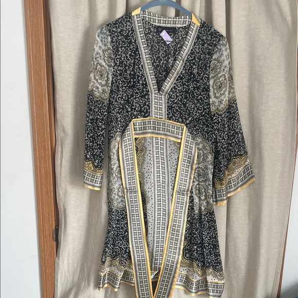 INC International Concepts Dresses & Skirts - INC International Concepts Black and Gold Long Sleeve Dress